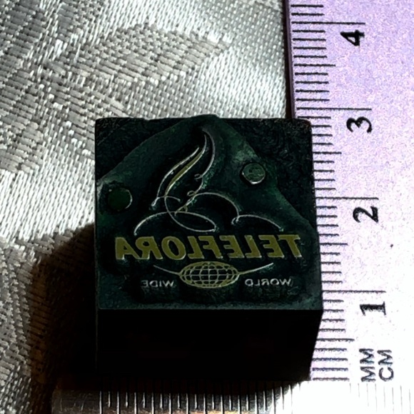 Antique Wooden Print Block Teleflora World Wide Flower Delivery Advertising - Picture 4 of 6